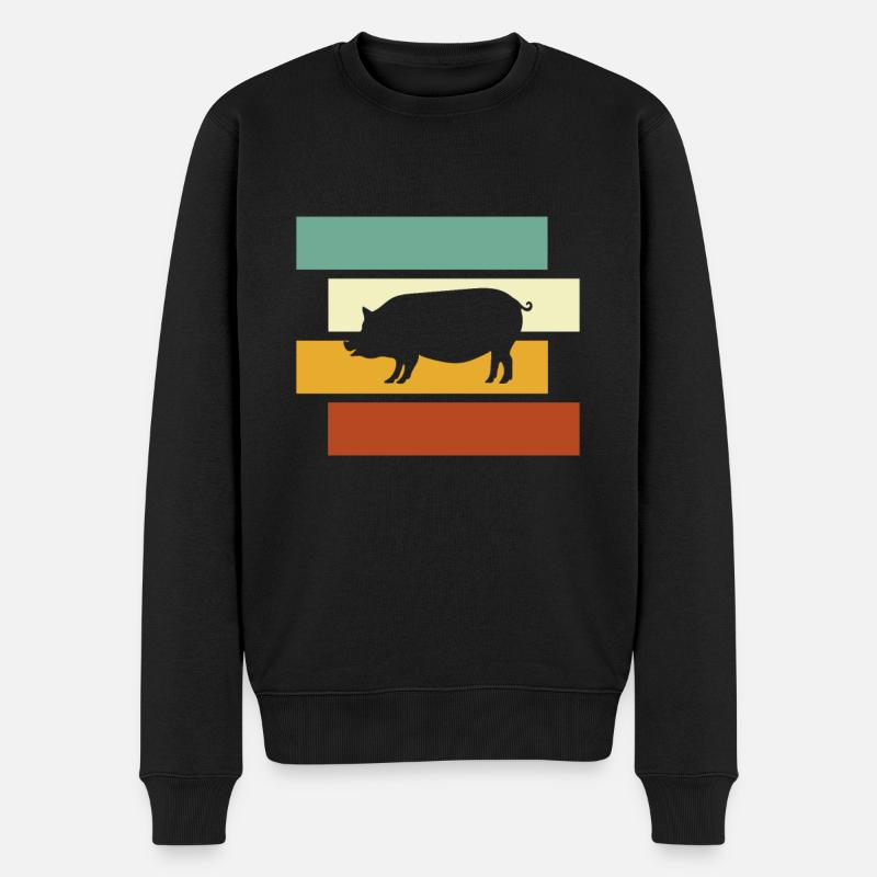 Cochon Rétro - Pull Premium bio Homme - noir