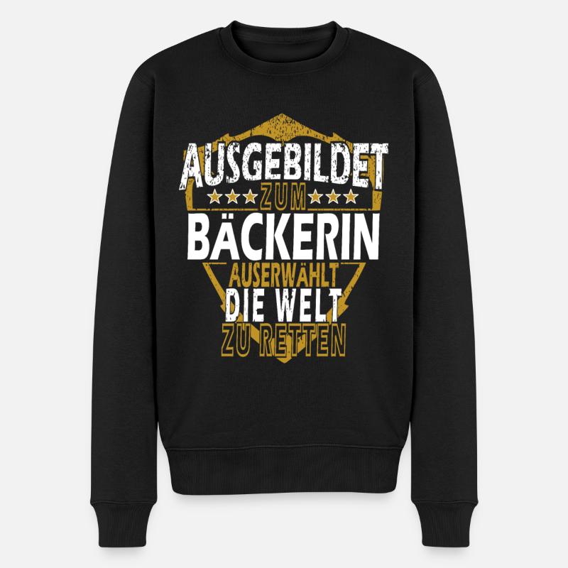Bäckerin - Männer Premium Bio Pullover - Schwarz