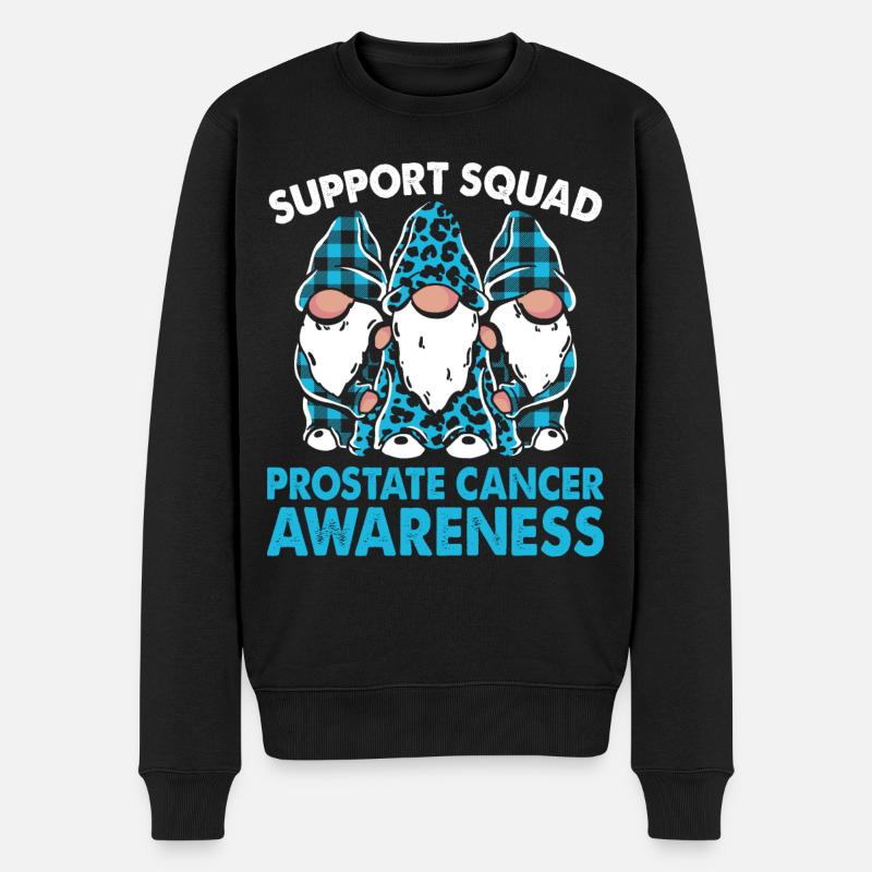 Support Squad Prostatakrebs Awareness Month Blue - Männer Premium Bio Pullover - Schwarz