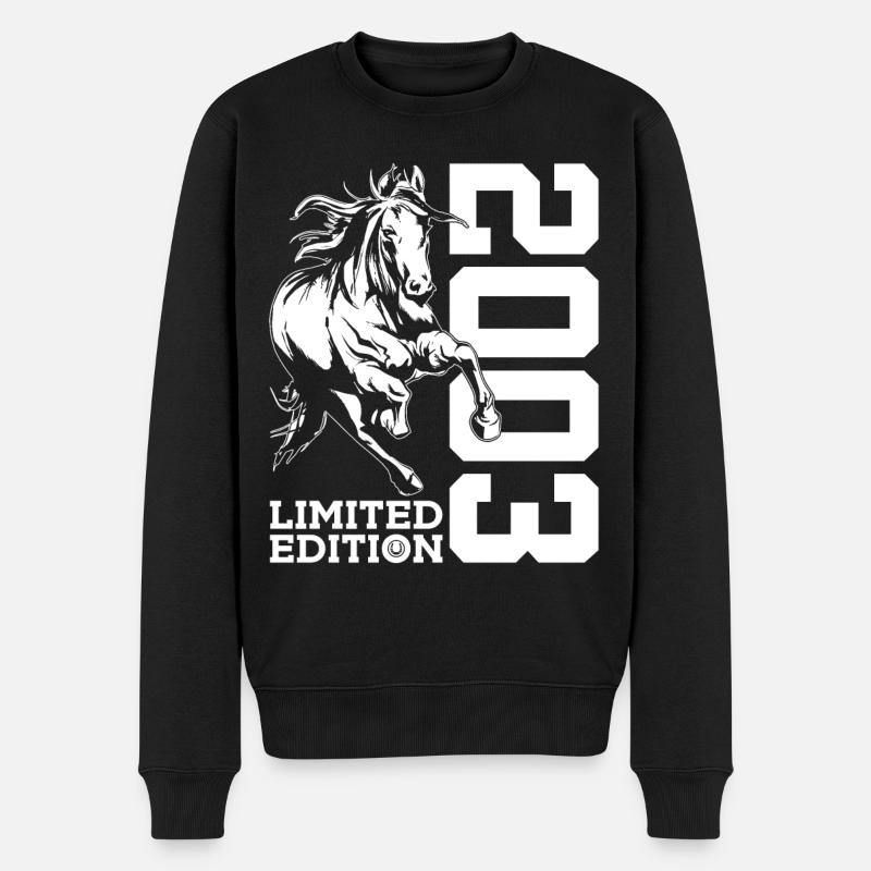 23. GEBURTSTAG PFERD LIMITED EDITION 2003 REITEN - Männer Premium Bio Pullover - Schwarz
