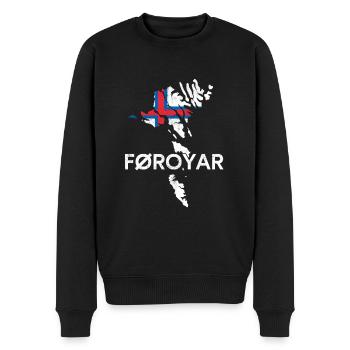 faroe islands, flag faroe islands - Männer Premium Bio Pullover - Schwarz - Vorne - Nico (187cm)