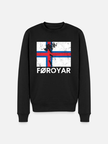 Færøerne, Flag Færøerne - Økologisk premium-sweatshirt til mænd - sort