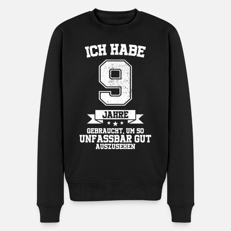 9. Geburtstag Geschenk Habe 9 Jahre Gebraucht - Männer Premium Bio Pullover - Schwarz