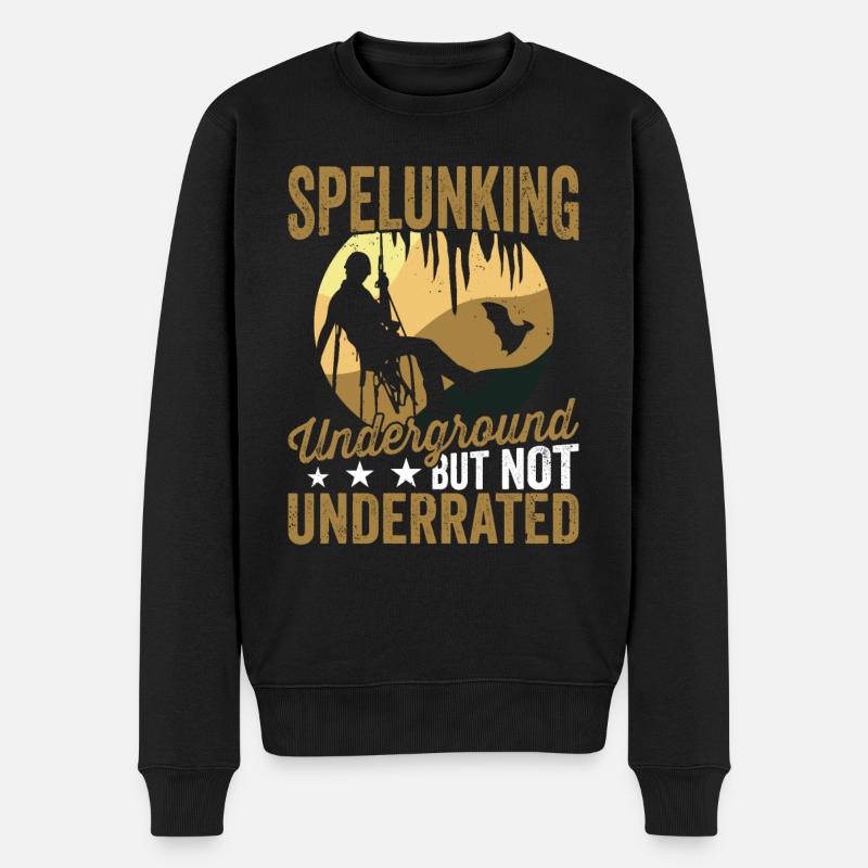 Höhlenforschung Unterirdische Höhle Erkundung - Männer Premium Bio Pullover - Schwarz