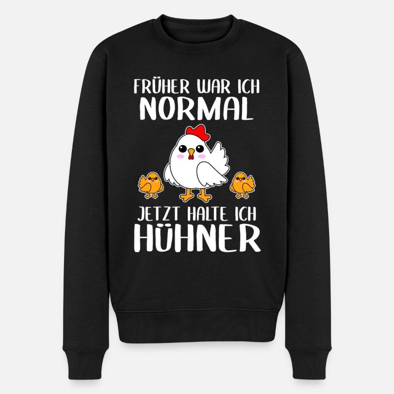 Huhn Hühner Hahn Bauernhof Landwirt Bauer Geschenk - Männer Premium Bio Pullover - Schwarz