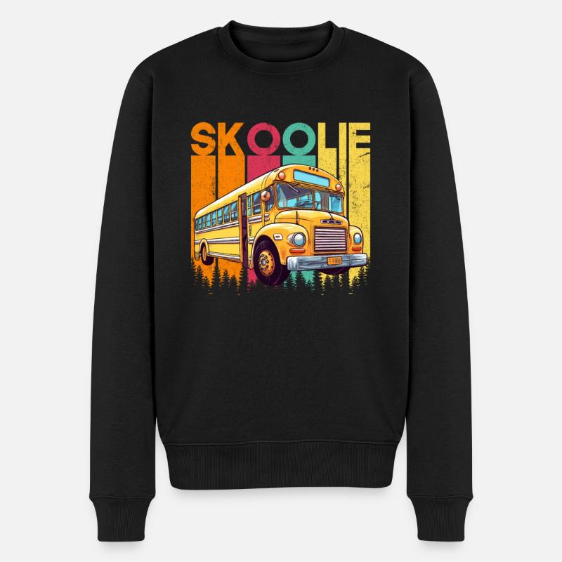skoolie Converted School Bus - Männer Premium Bio Pullover - Schwarz
