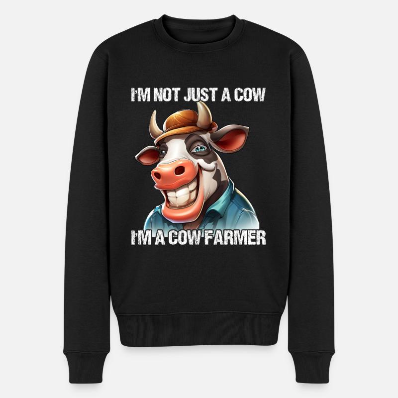 Vache fermière - Pull Premium bio Homme - noir