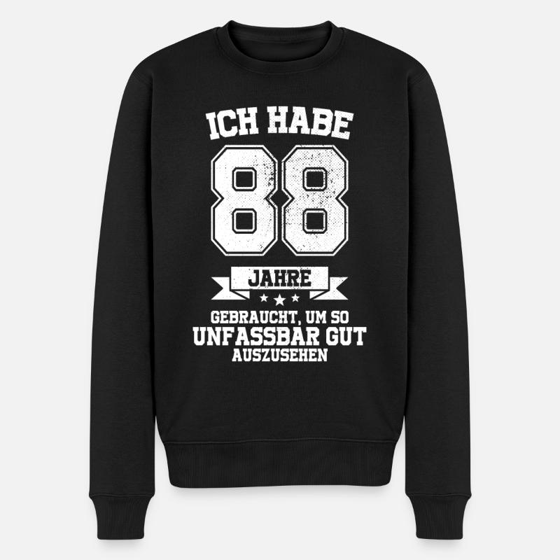 88. Geburtstag Geschenk Habe 88 Jahre Gebraucht - Männer Premium Bio Pullover - Schwarz