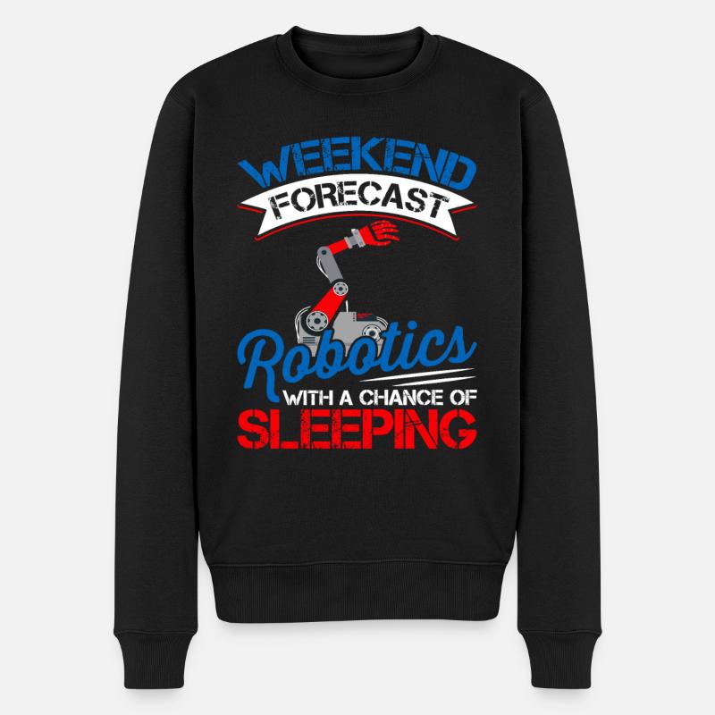Wochenend-prognose Robotik-liebhaber - Männer Premium Bio Pullover - Schwarz