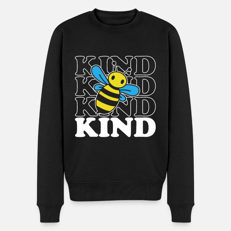 Bee Kind - Männer Premium Bio Pullover - Schwarz