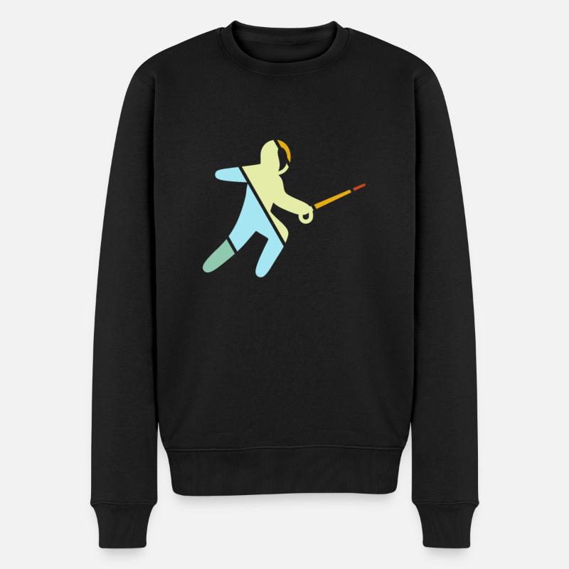 Fechten Retro - Männer Premium Bio Pullover - Schwarz
