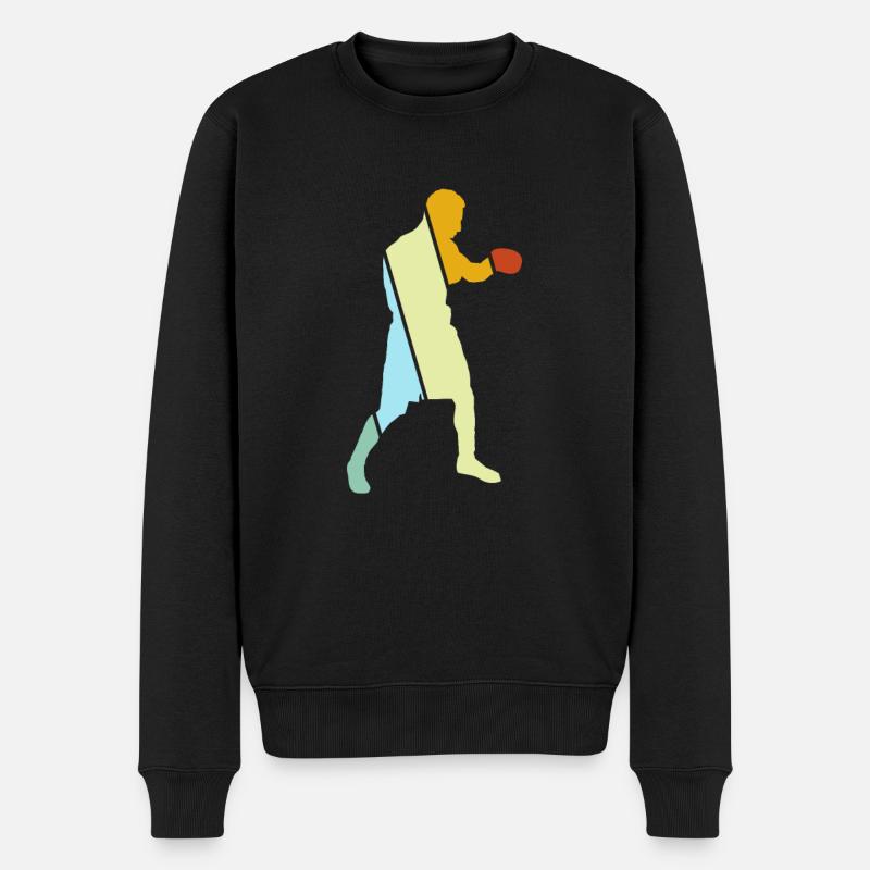 Boxen Retro - Männer Premium Bio Pullover - Schwarz