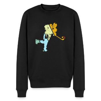 Eishockey Retro - Männer Premium Bio Pullover - Schwarz - Vorne - Nico (187cm)