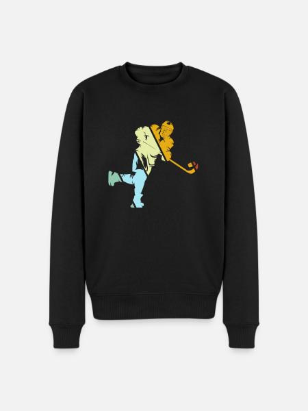 Eishockey Retro - Männer Premium Bio Pullover - Schwarz