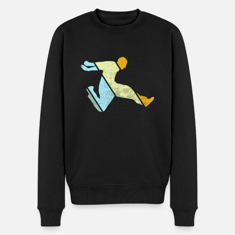 Parkour Retro - Männer Premium Bio Pullover - Schwarz