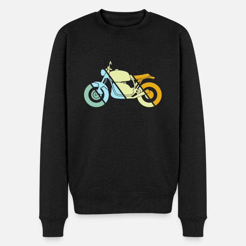 Motorrad Retro - Männer Premium Bio Pullover - Schwarz