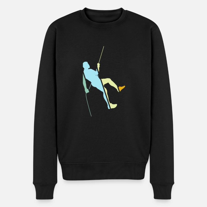 Klettern Retro - Männer Premium Bio Pullover - Schwarz