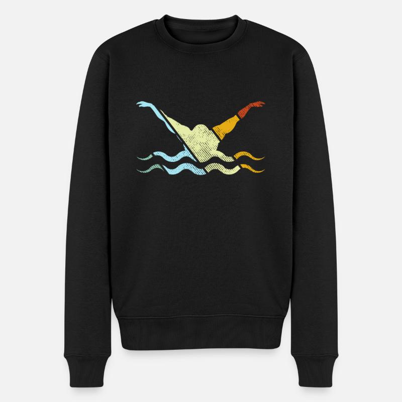 Natation Rétro - Pull Premium bio Homme - noir