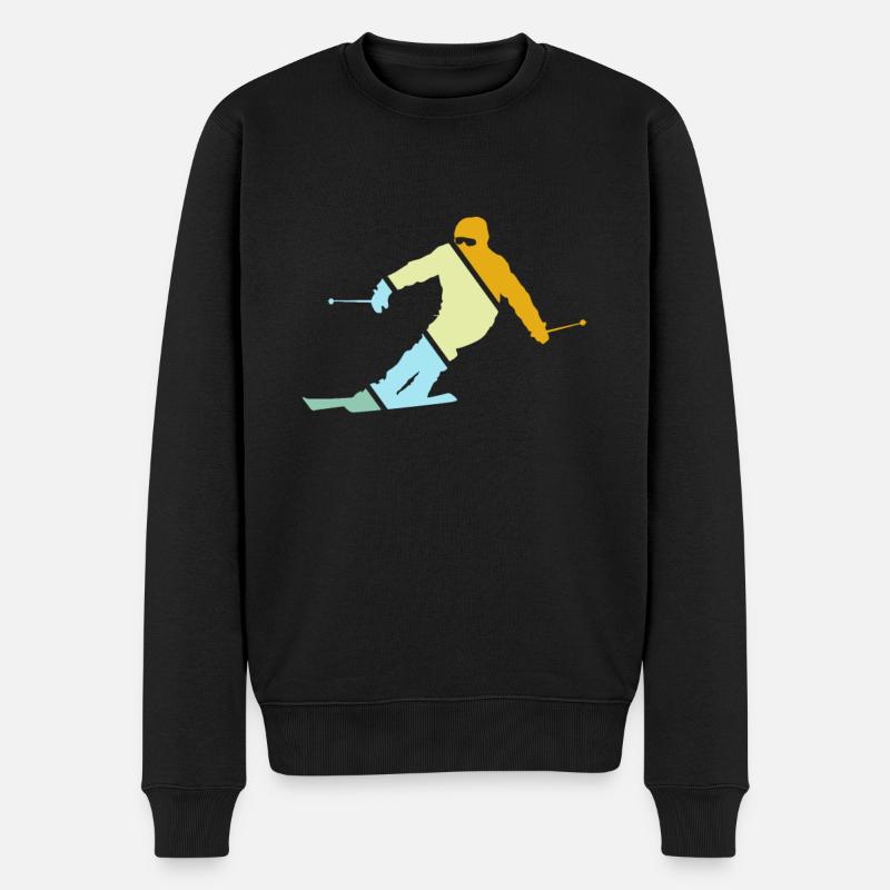 Ski Rétro - Pull Premium bio Homme - noir