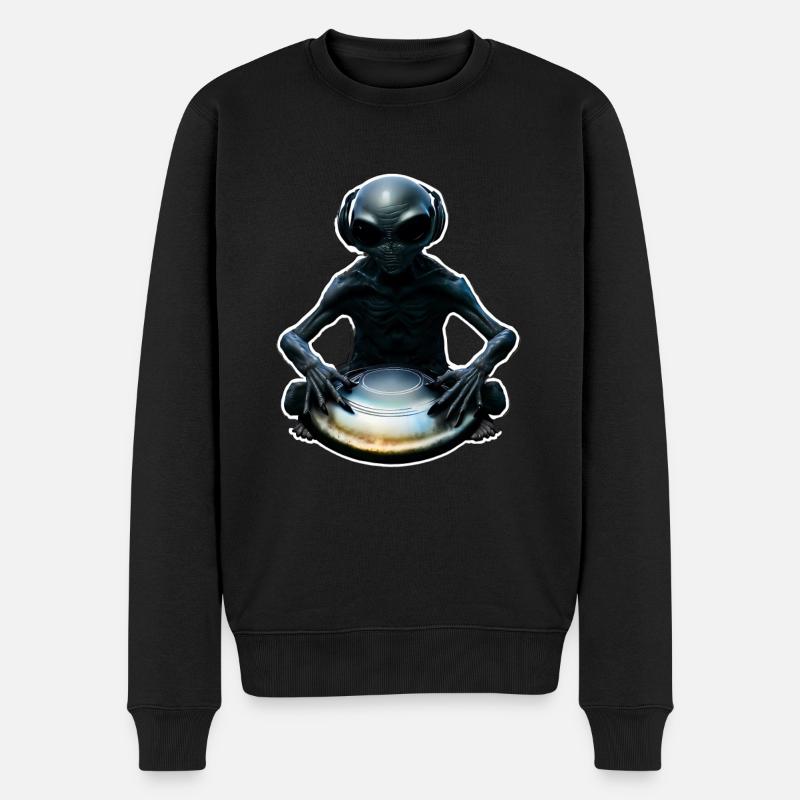 Alien Handpan Spieler - Männer Premium Bio Pullover - Schwarz