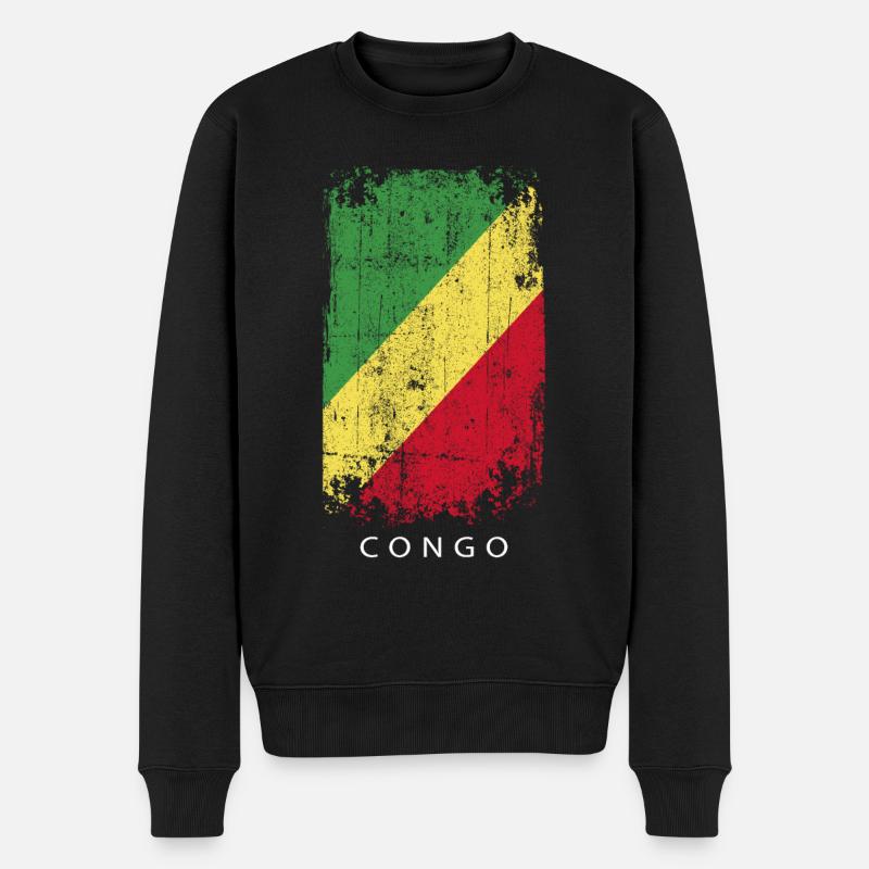 Souvenir avec le drapeau du Congo - Pull Premium bio Homme - noir