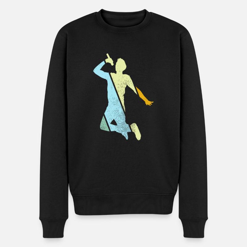 Singen Retro - Männer Premium Bio Pullover - Schwarz