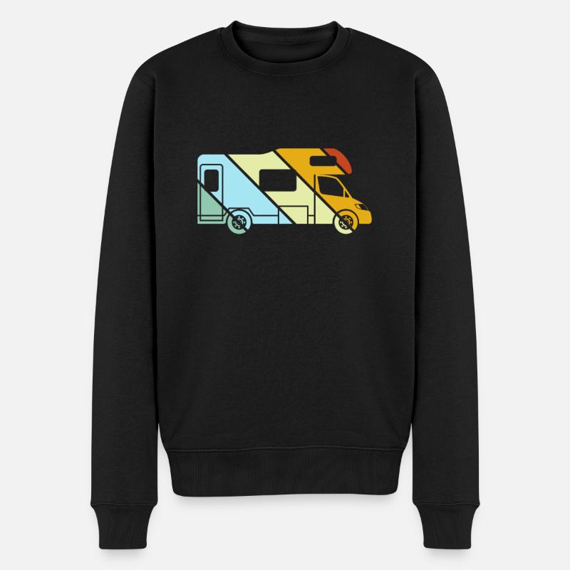Wohnmobil Retro - Männer Premium Bio Pullover - Schwarz