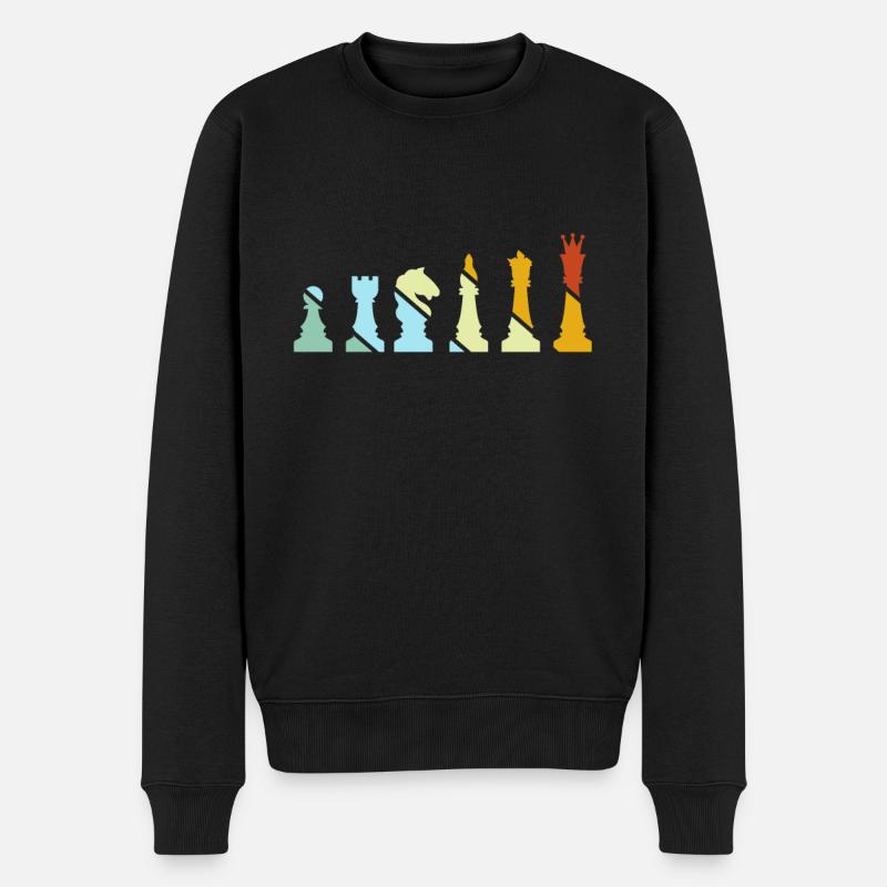 Échecs Rétro - Pull Premium bio Homme - noir