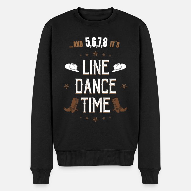 Line Dance Linedance tanzen Country Geschenk - Männer Premium Bio Pullover - Schwarz