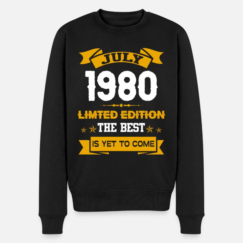 Juillet 1980 Cadeau d’anniversaire - Pull Premium bio Homme - noir