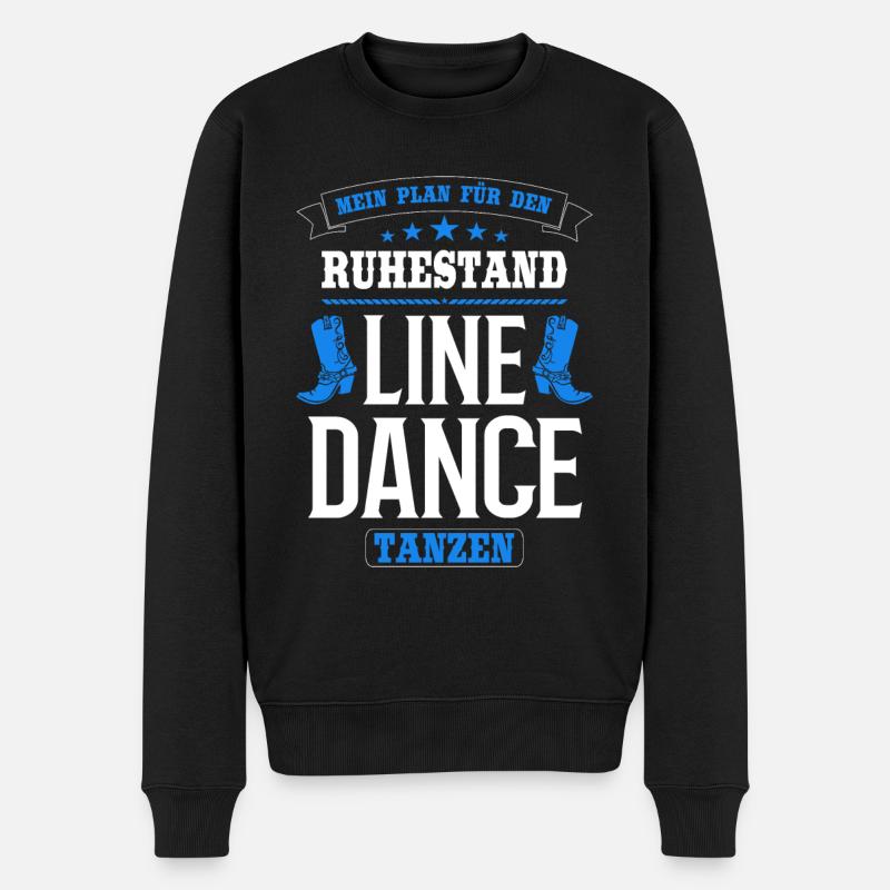 Linedance Line Dance Country Rentner Opa Geschenk - Männer Premium Bio Pullover - Schwarz