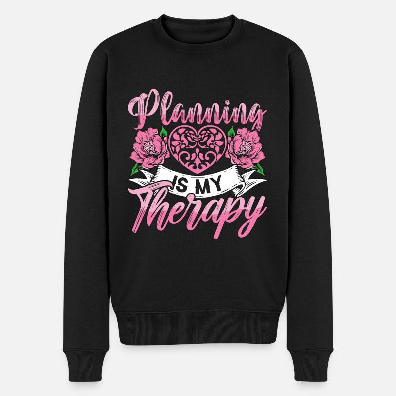 Wedding Planner Planning Is My Therapy Planner - Männer Premium Bio Pullover - Schwarz
