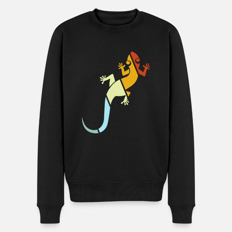lézard rétro - Pull Premium bio Homme - noir