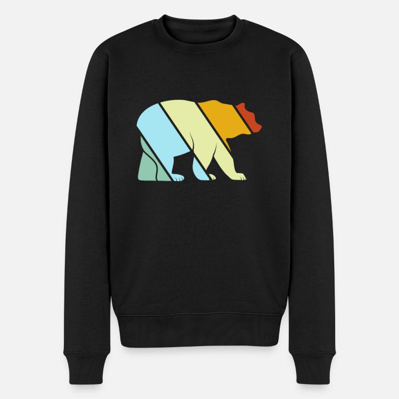 Bär Retro - Männer Premium Bio Pullover - Schwarz