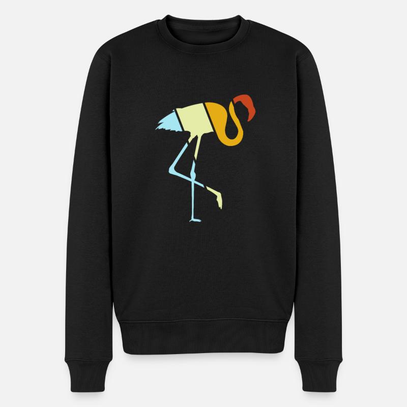 Flamant rose Rétro - Pull Premium bio Homme - noir