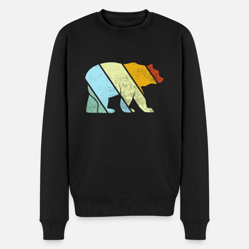Bär Retro - Männer Premium Bio Pullover - Schwarz