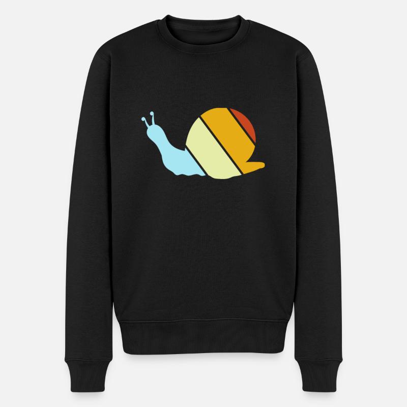 Schnecke Retro - Männer Premium Bio Pullover - Schwarz