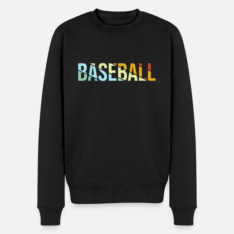 Baseball Retro - Männer Premium Bio Pullover - Schwarz