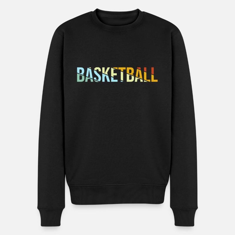 Basketball Retro - Männer Premium Bio Pullover - Schwarz