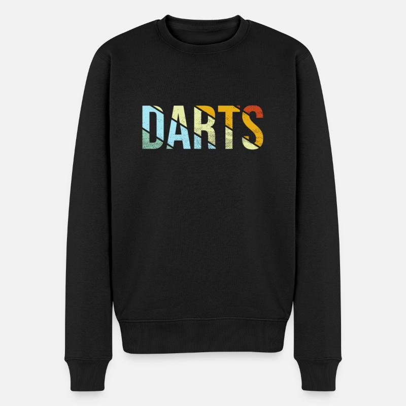 Darts Retro - Männer Premium Bio Pullover - Schwarz