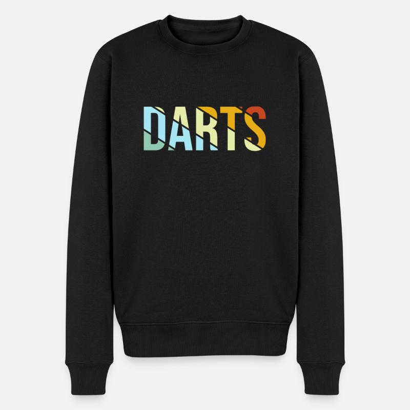 Darts Retro - Männer Premium Bio Pullover - Schwarz