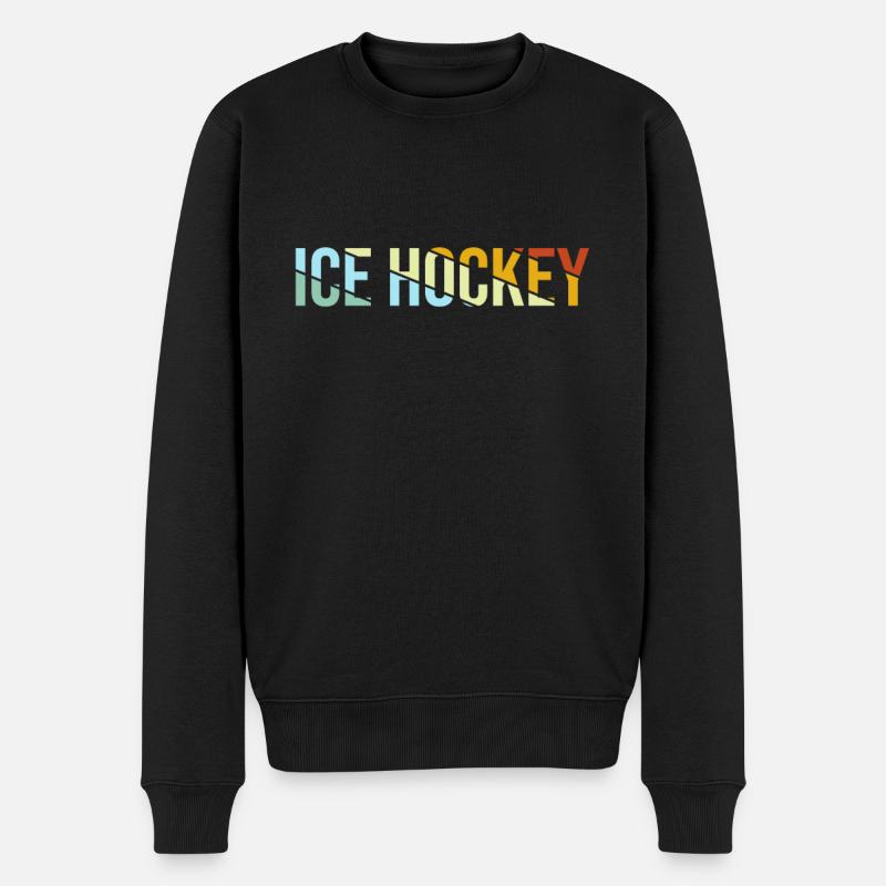 Eishockey Retro - Männer Premium Bio Pullover - Schwarz