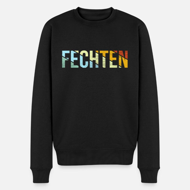 Fechten Retro - Männer Premium Bio Pullover - Schwarz