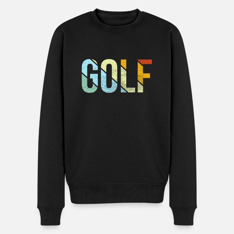 Golf Retro - Männer Premium Bio Pullover - Schwarz