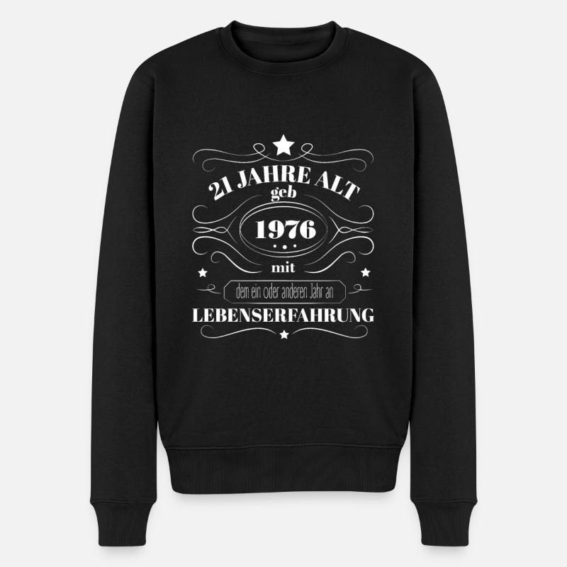Lustiges Geburtstags Geschenk 1976 geboren Bday - Männer Premium Bio Pullover - Schwarz