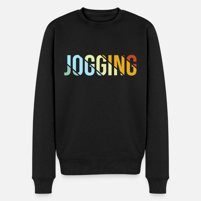 Jogging Retro - Männer Premium Bio Pullover - Schwarz