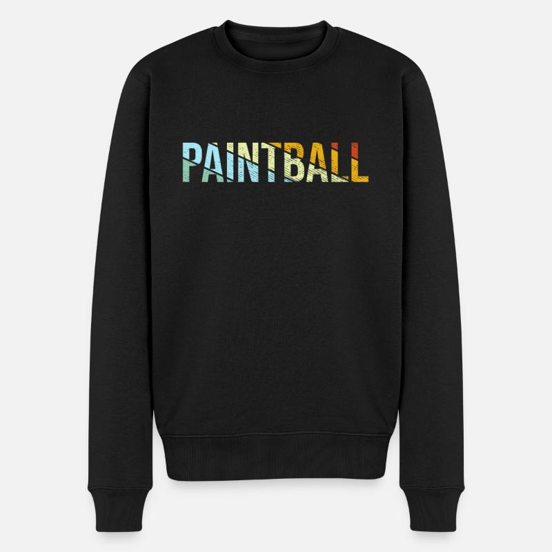 Paintball Retro - Männer Premium Bio Pullover - Schwarz