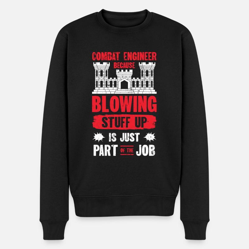 Combat Engineer Engineering Armee - Männer Premium Bio Pullover - Schwarz