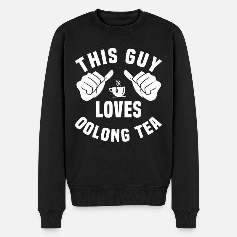 This guy loves oolong tea - Men's Premium Organic Jumper - black