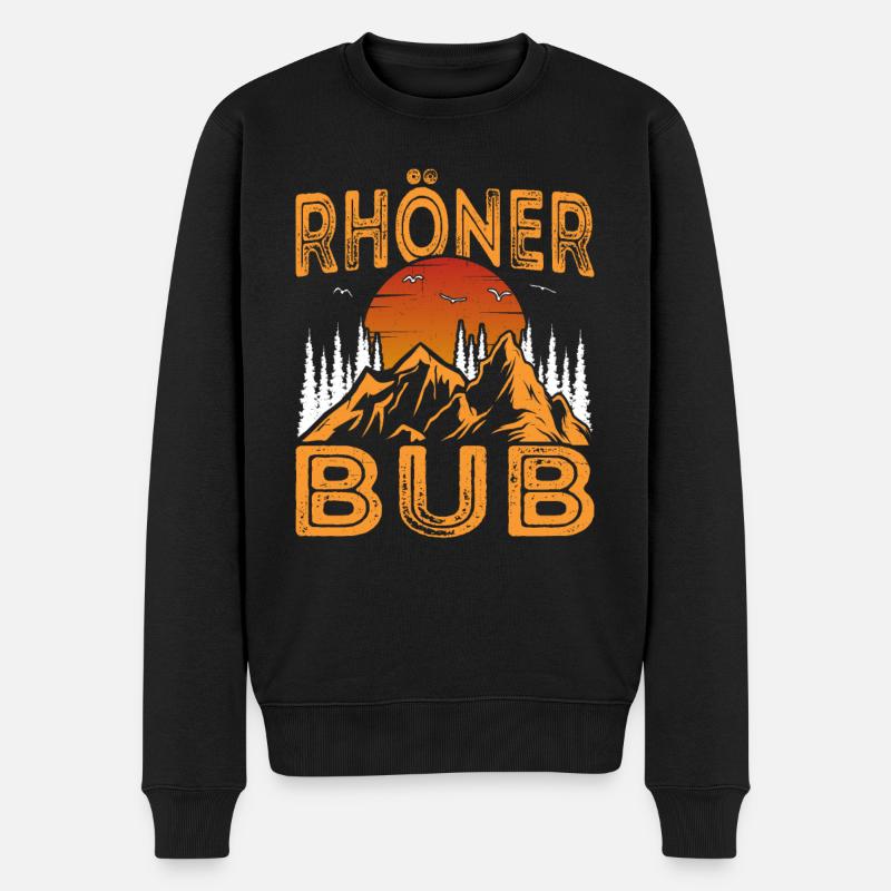 Region Rhön Rhöner Bub - Männer Premium Bio Pullover - Schwarz